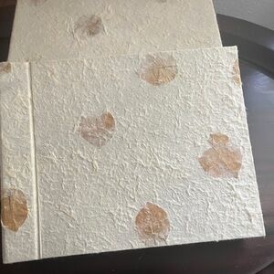 Handmade Scrapbook Memory Album in Matching Box. Textured Paper Photo Album,